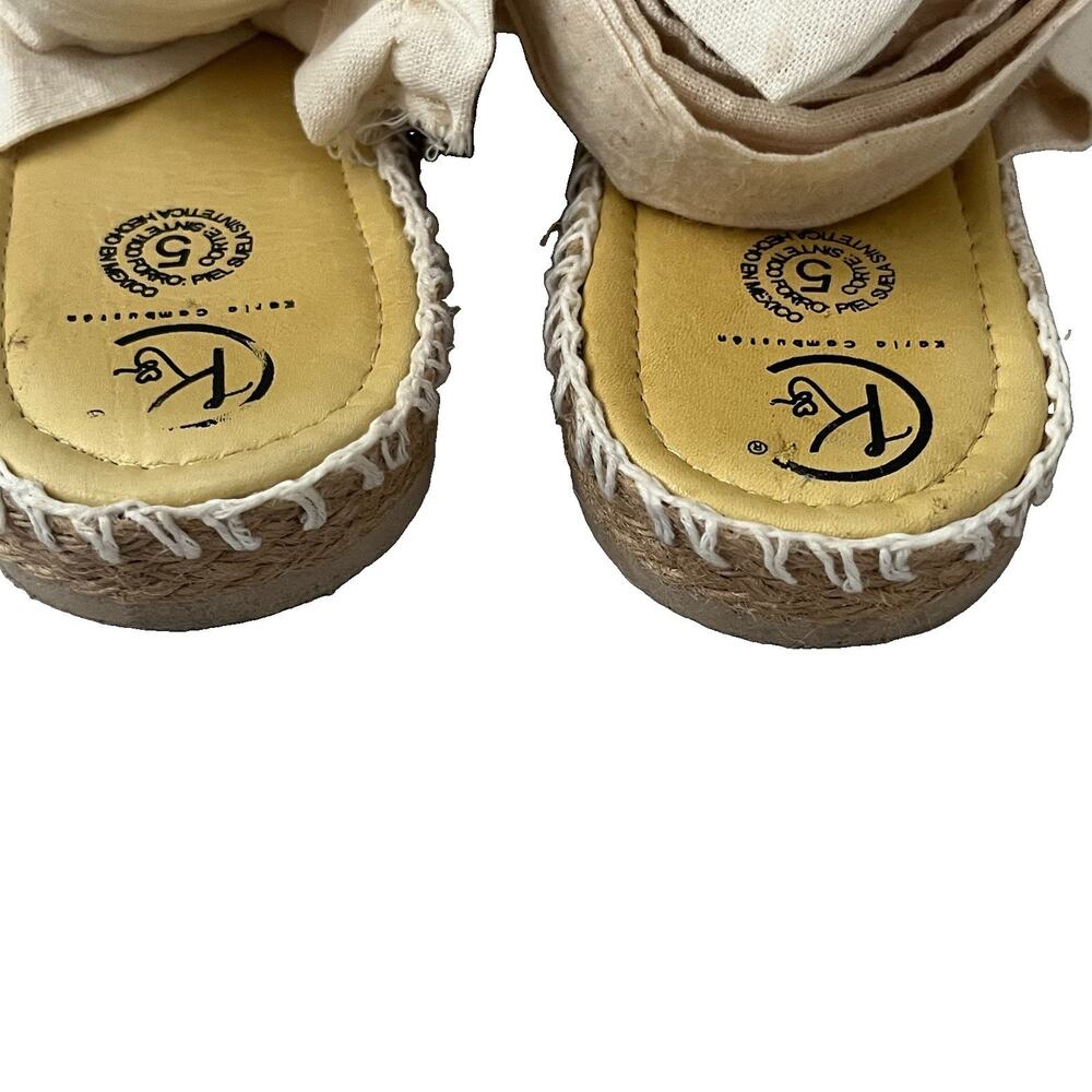 Mexican Huaraches Espadrilles Butterfly Embroidery MEX 5 US 8 Karla Cambustion - Picture 9 of 12